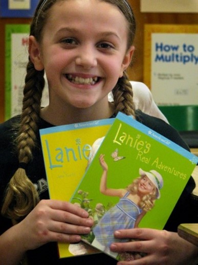 Reader with Lanie Books