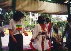 Jan and I (Jane above and Jane below) are trying to learn how to dance the eskista, a popular dance in Ethiopia